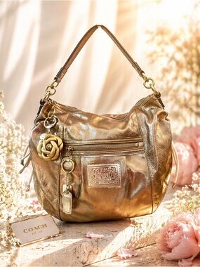 COACH 2012 Gold Poppy 20384E Authentic Shoulder Bag | 2 Hang Tags | Collectible